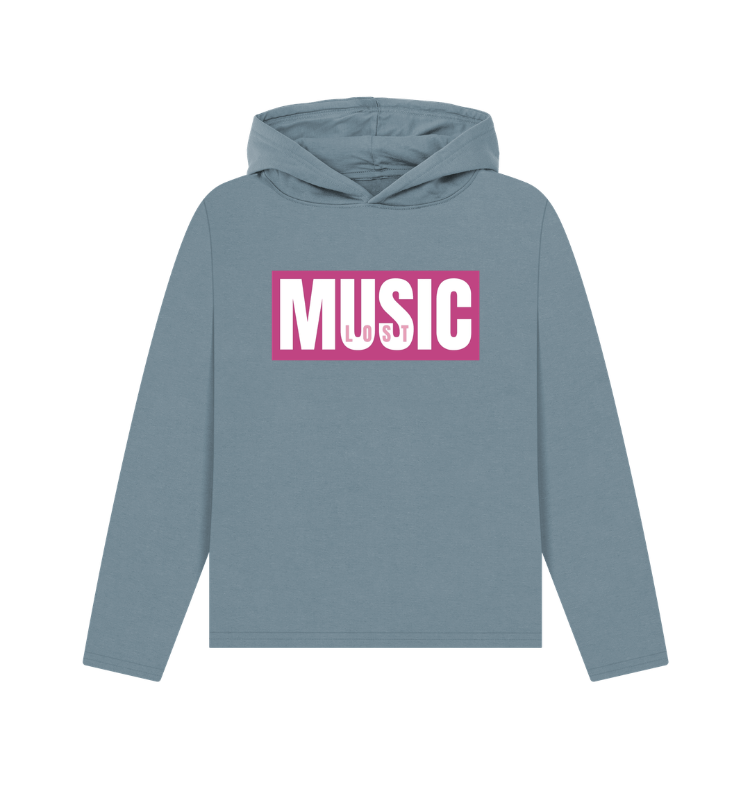 Stone Blue Printed Hoody