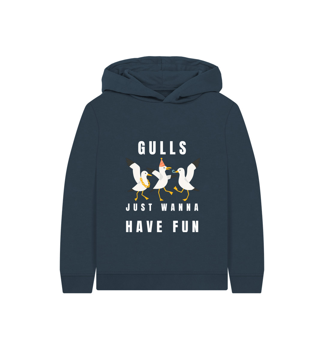 Navy Blue Printed Kids Hoodie