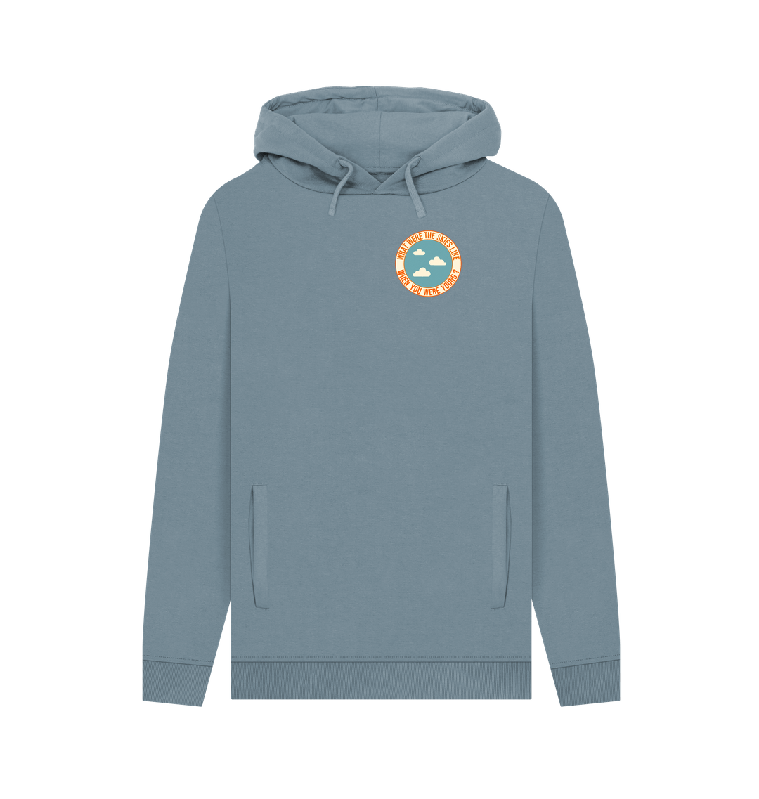 Stone Blue Printed Hoody