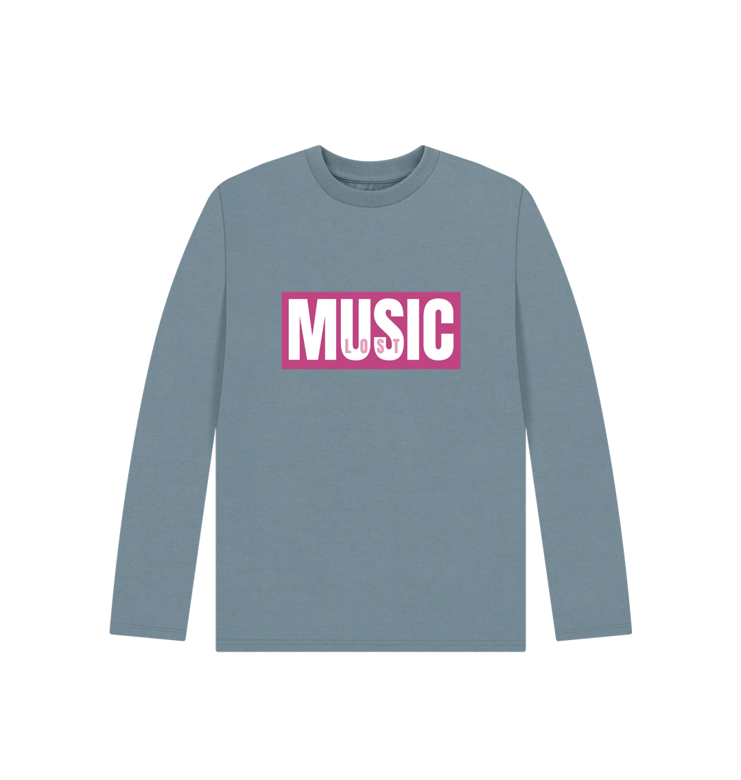 Stone Blue Printed Kids T-Shirt