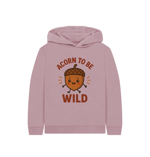 Mauve Printed Kids Hoodie Front