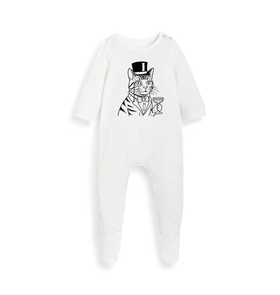 White Printed baby grow