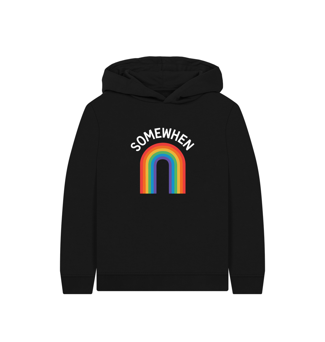 Black Printed Kids Hoodie