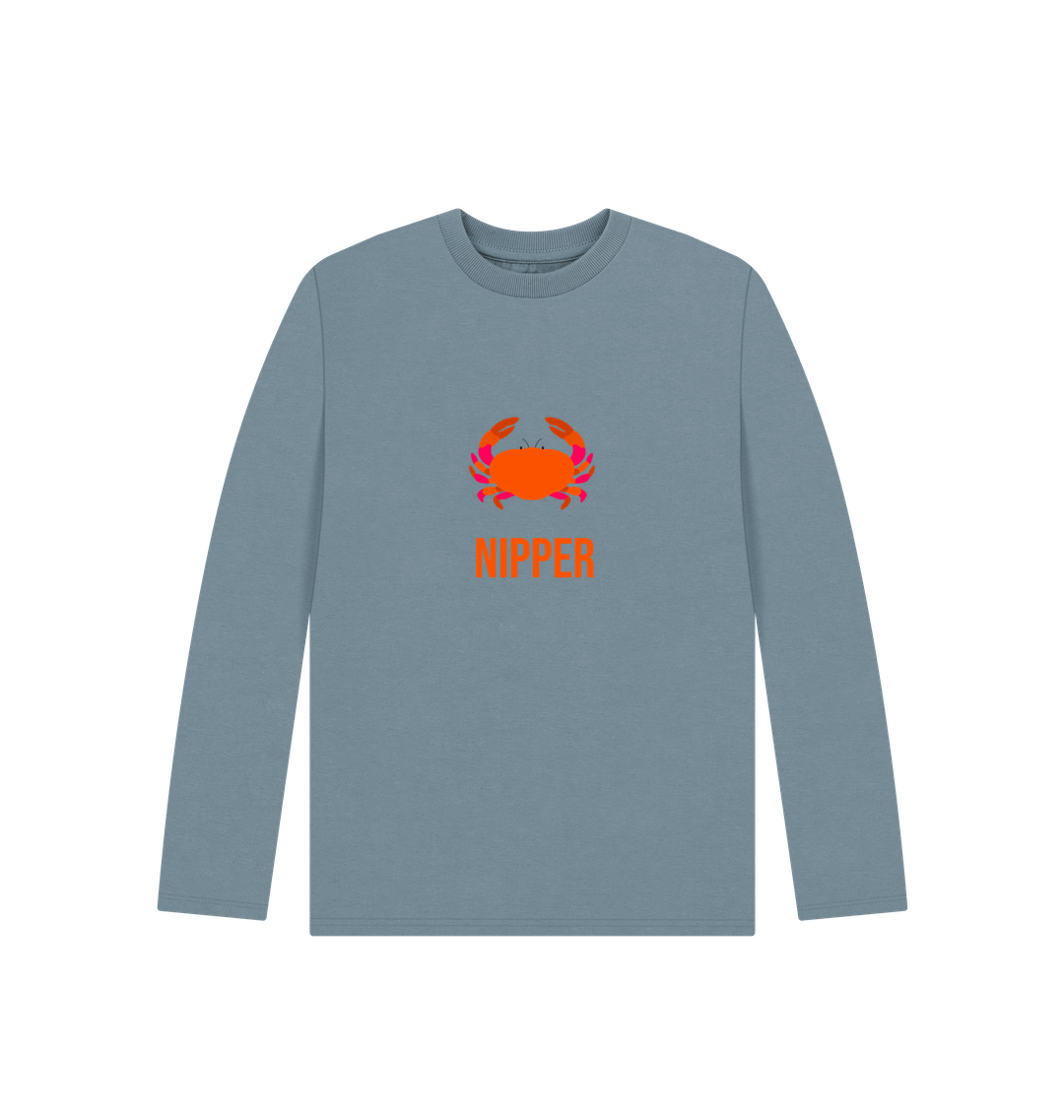 Stone Blue Printed Kids T-Shirt