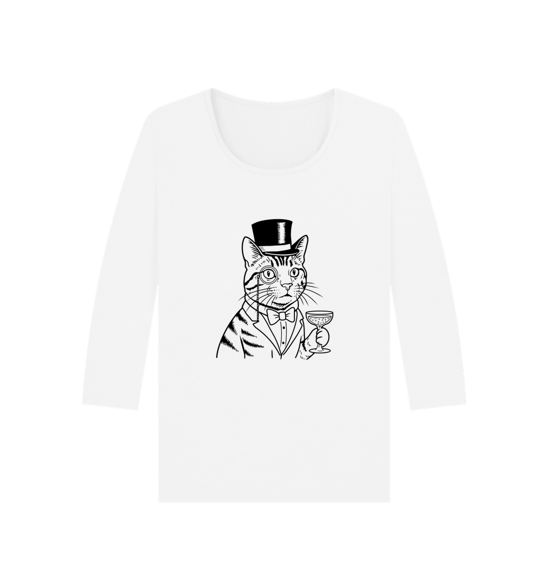 White Printed Long Sleeve T Shirt