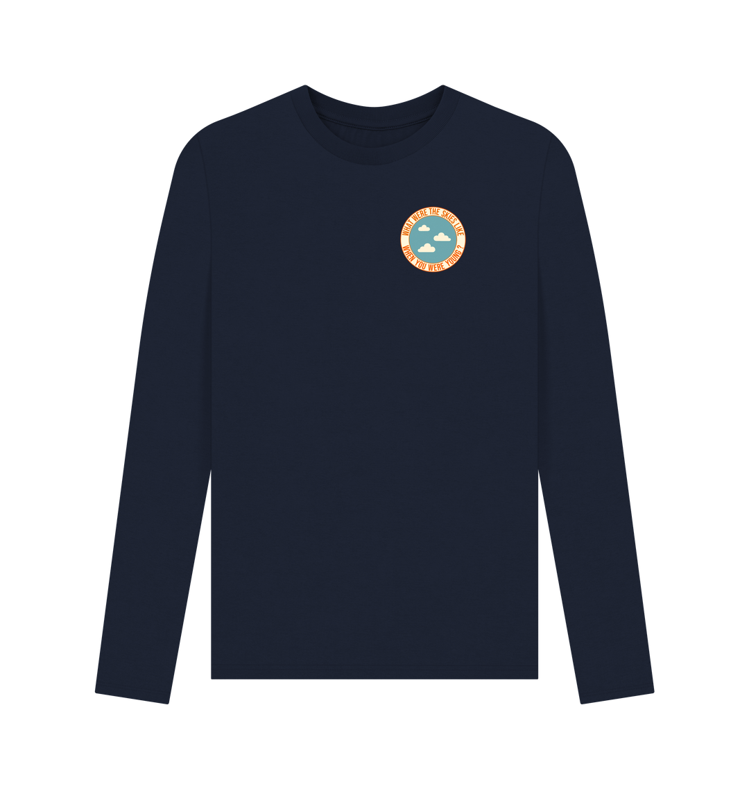 Navy Blue Printed Long Sleeve T Shirt
