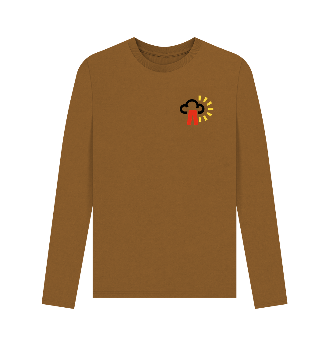 Brown Printed Long Sleeve T Shirt