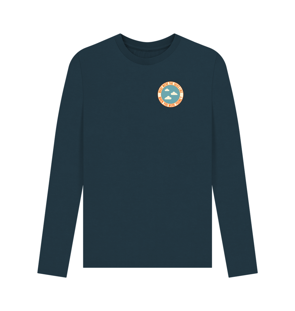 Denim Blue Printed Long Sleeve T Shirt