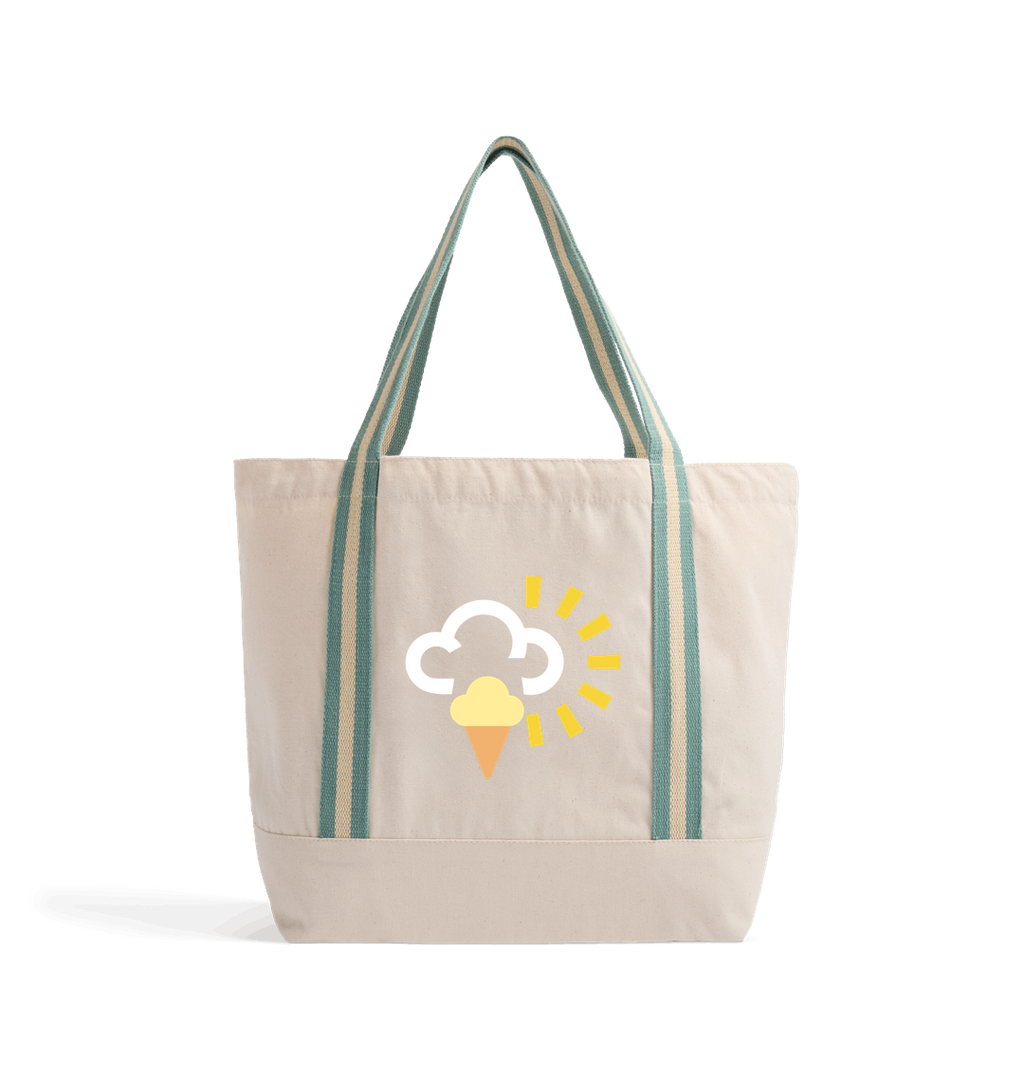 Natural/Sage Green Heat Transfer Bag Front