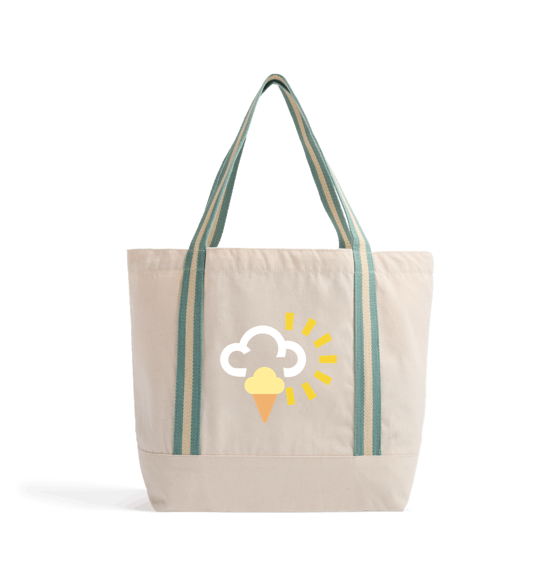 Natural/Sage Green Heat Transfer Bag Front