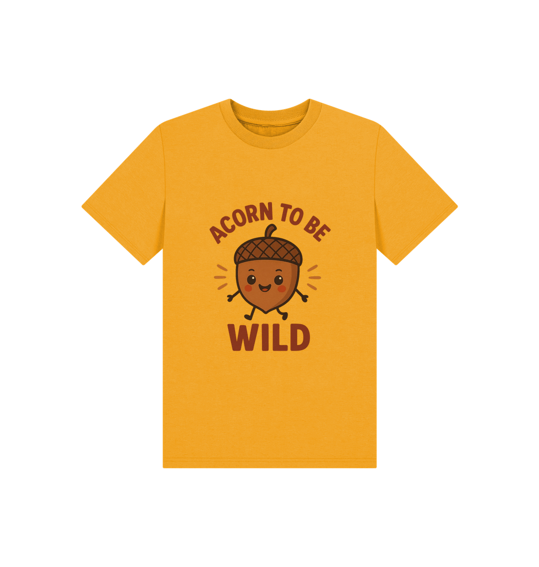 Mustard Printed Kids T-Shirt Front