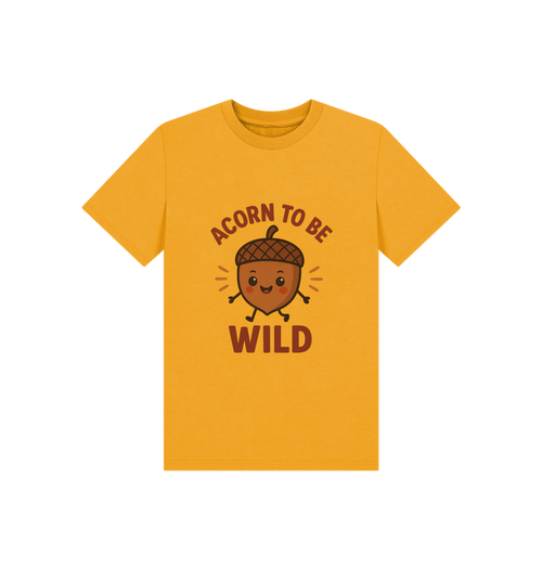 Mustard Printed Kids T-Shirt Front