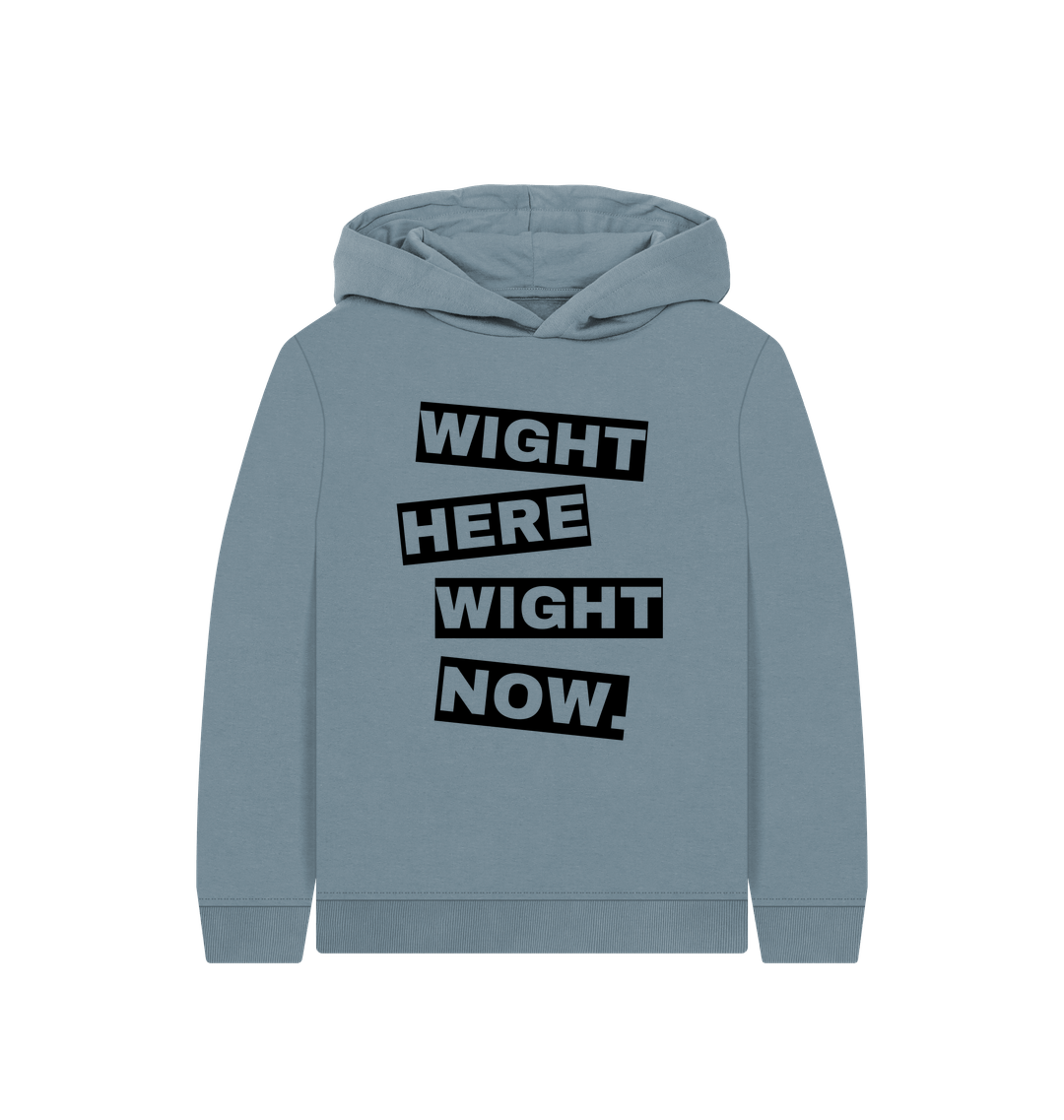 Stone Blue Printed Kids Hoodie