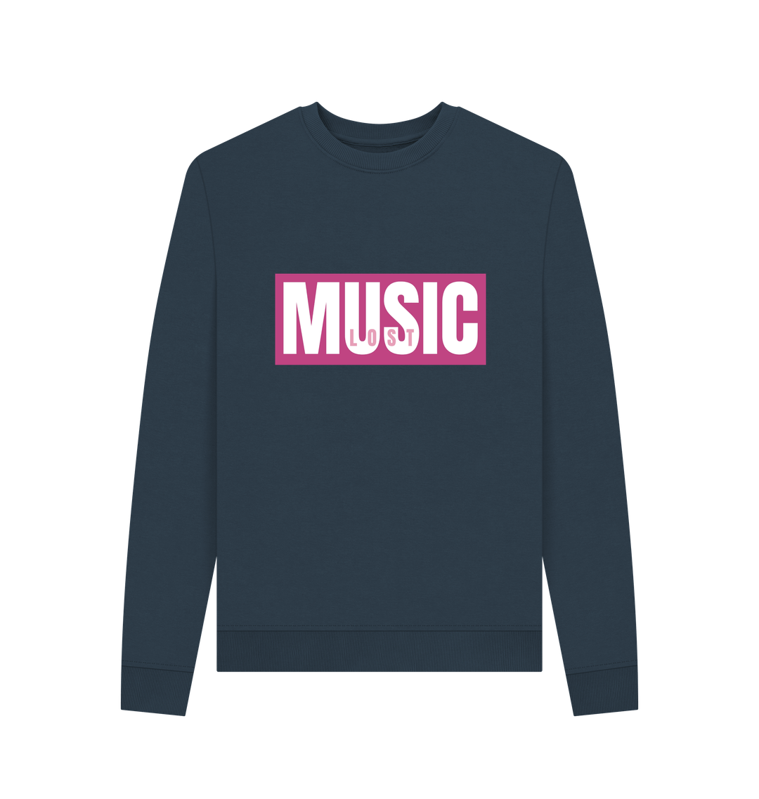Navy Blue Printed Sweater