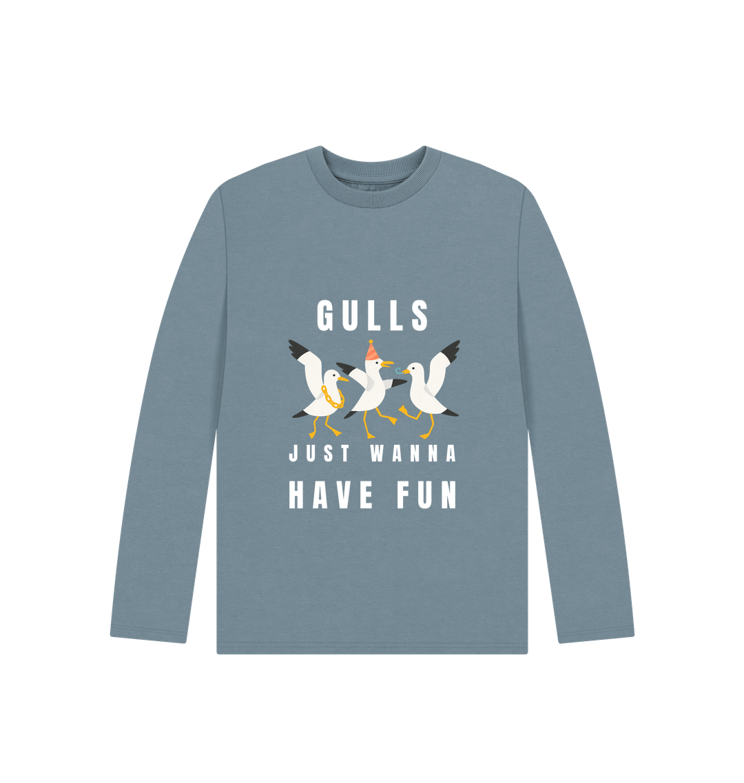 Stone Blue Printed Kids T-Shirt