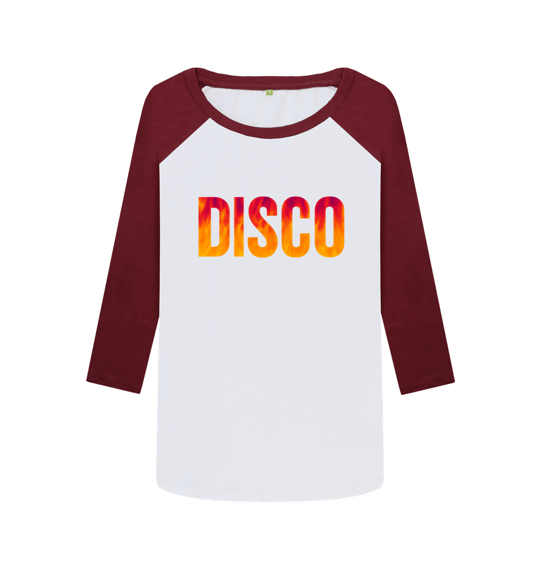 Red Wine-White Printed Baseball T-shirt