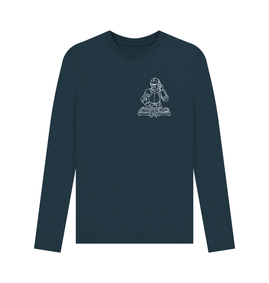 Denim Blue Printed Long Sleeve T Shirt
