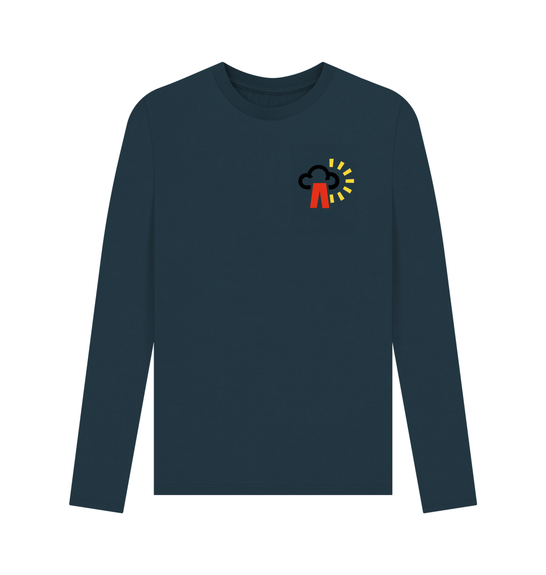 Denim Blue Printed Long Sleeve T Shirt