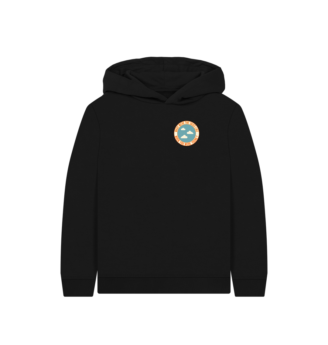 Black Printed Kids Hoodie