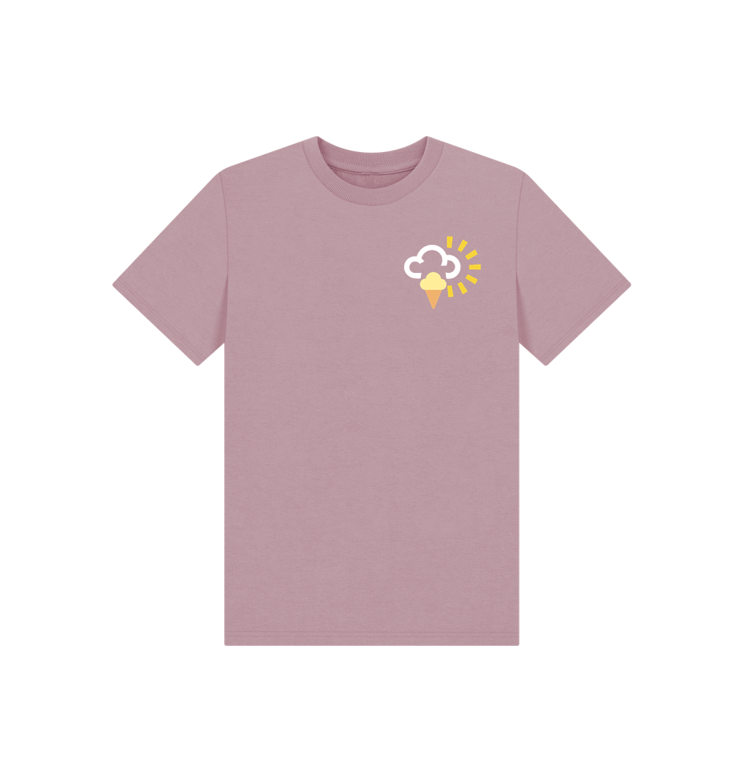 Mauve Printed Kids T-Shirt Front