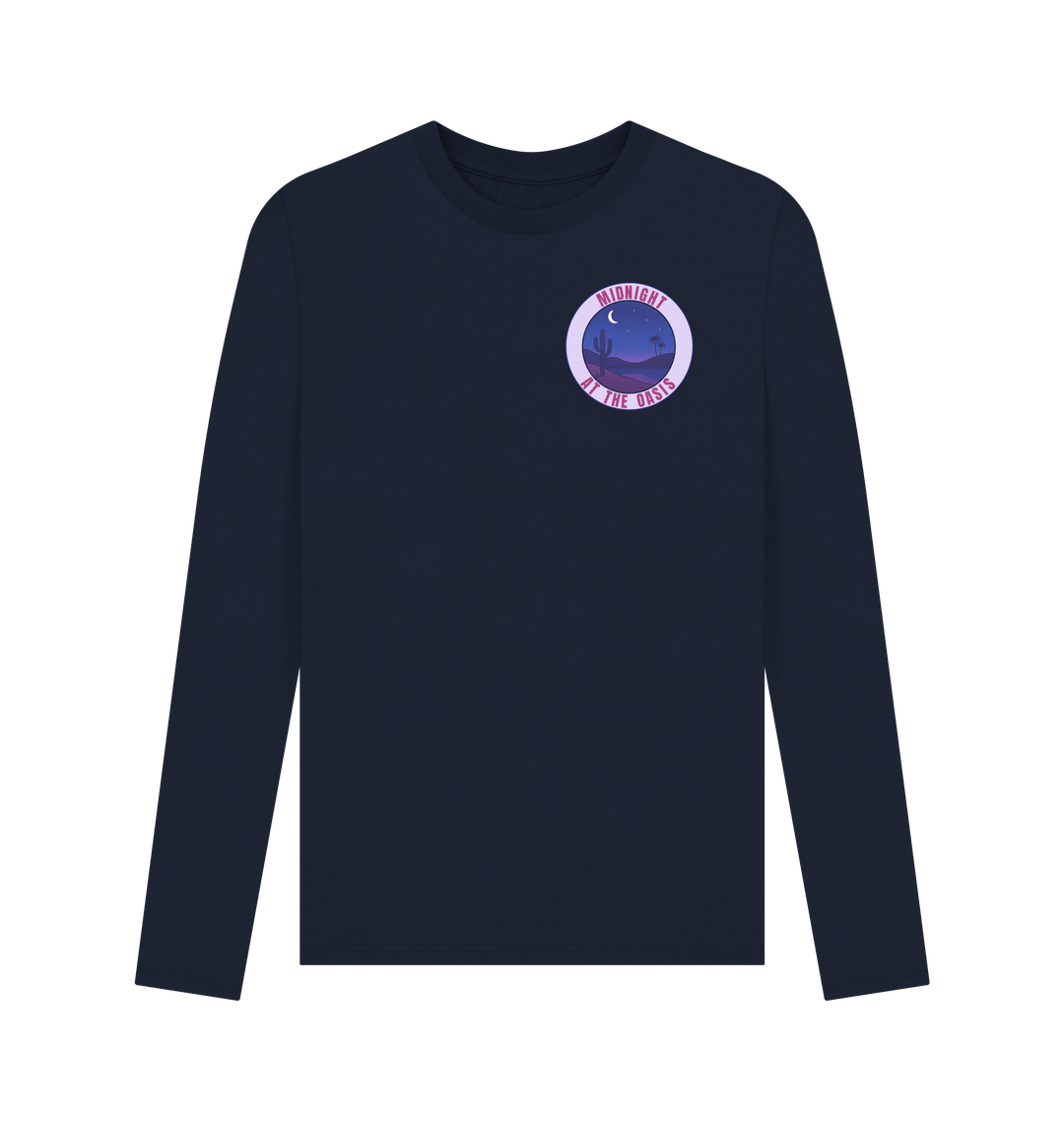 Navy Blue Printed Long Sleeve T Shirt