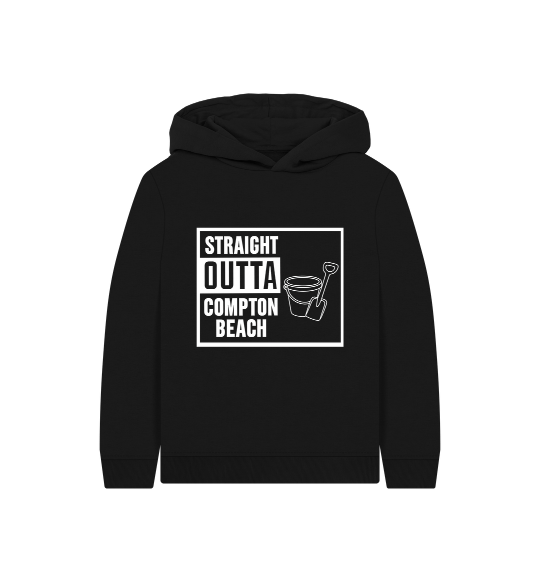 Black Printed Kids Hoodie