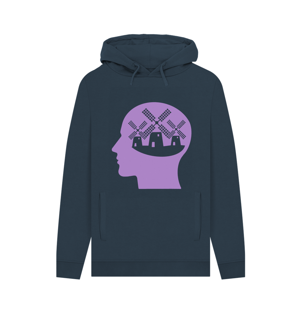 Navy Printed Hoody