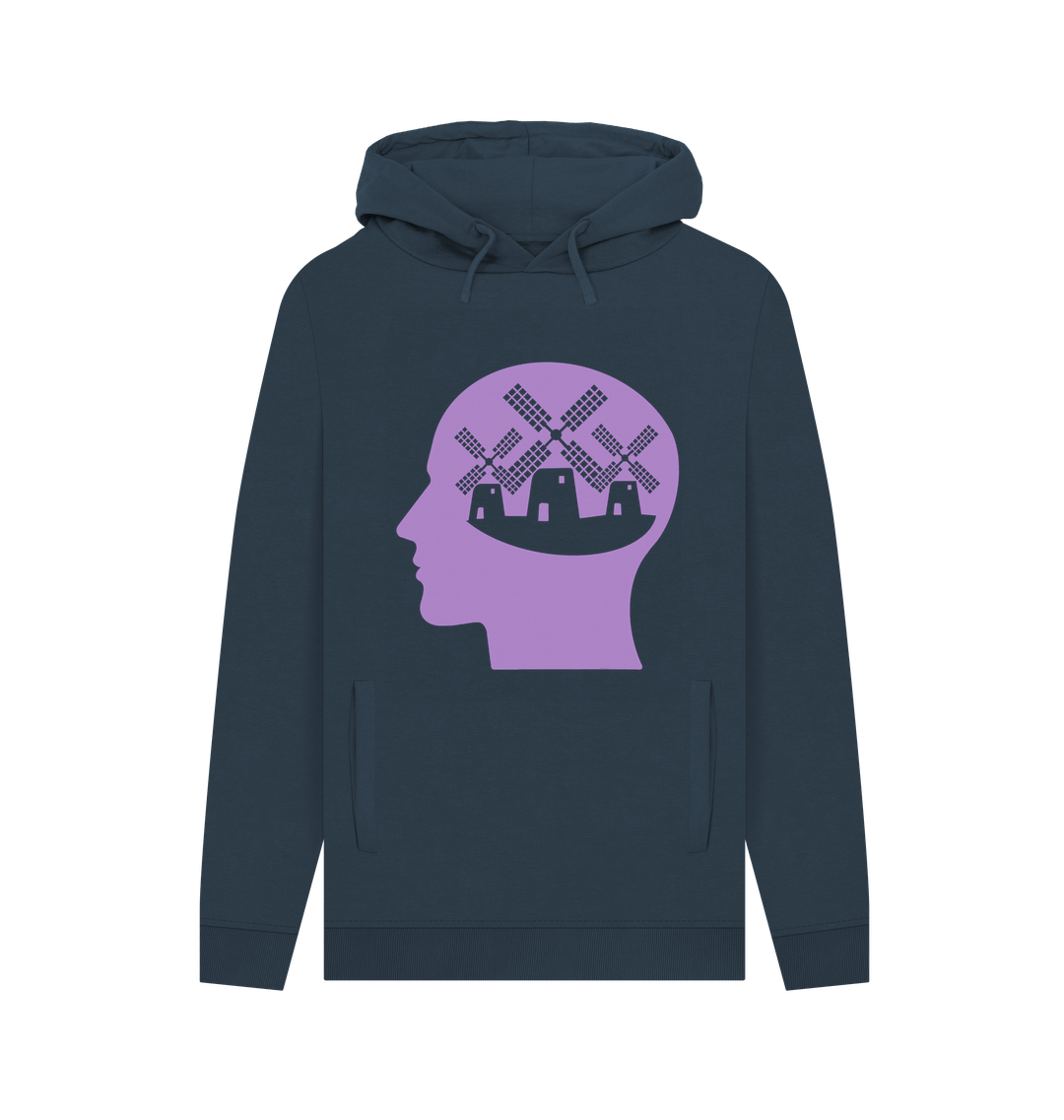 Navy Printed Hoody