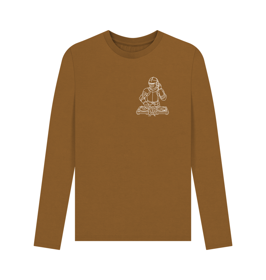 Brown Printed Long Sleeve T Shirt