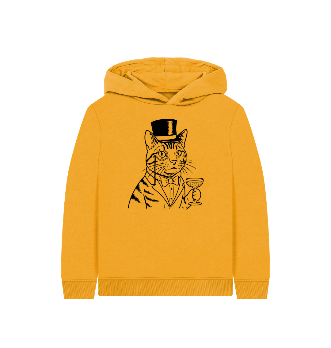 Mustard Printed Kids Hoodie