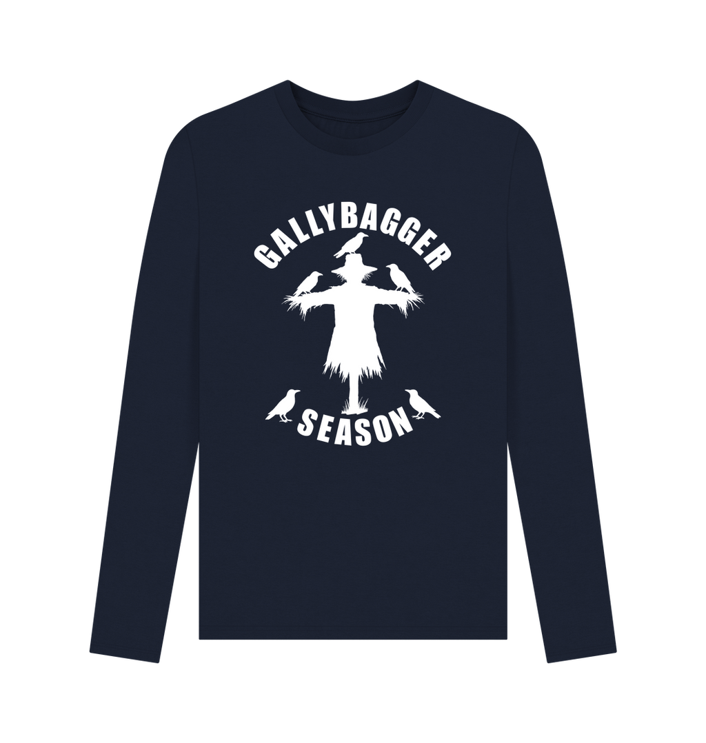 Navy Blue Printed Long Sleeve T Shirt Front