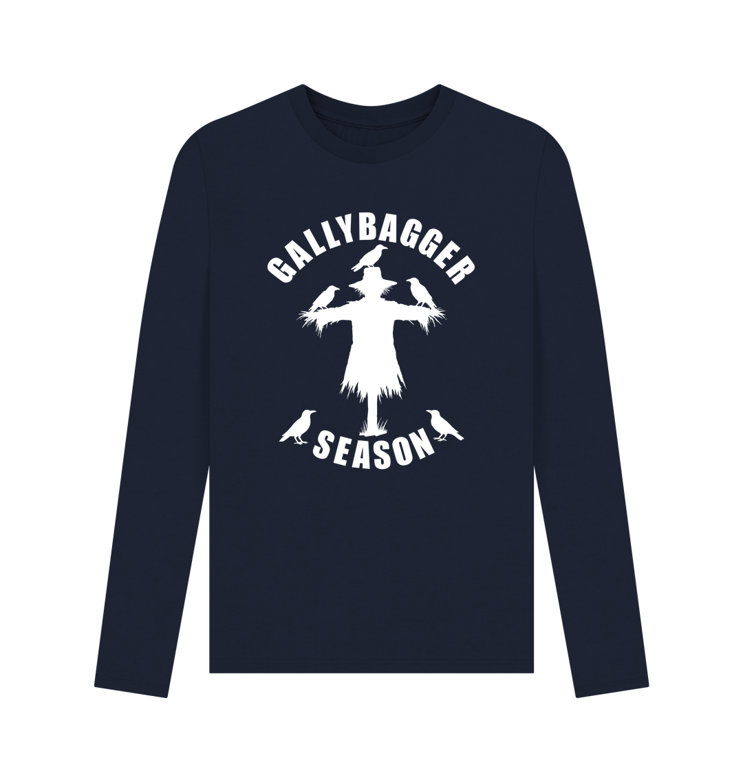 Navy Blue Printed Long Sleeve T Shirt Front