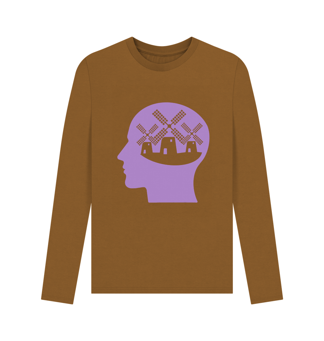 Brown Printed Long Sleeve T Shirt