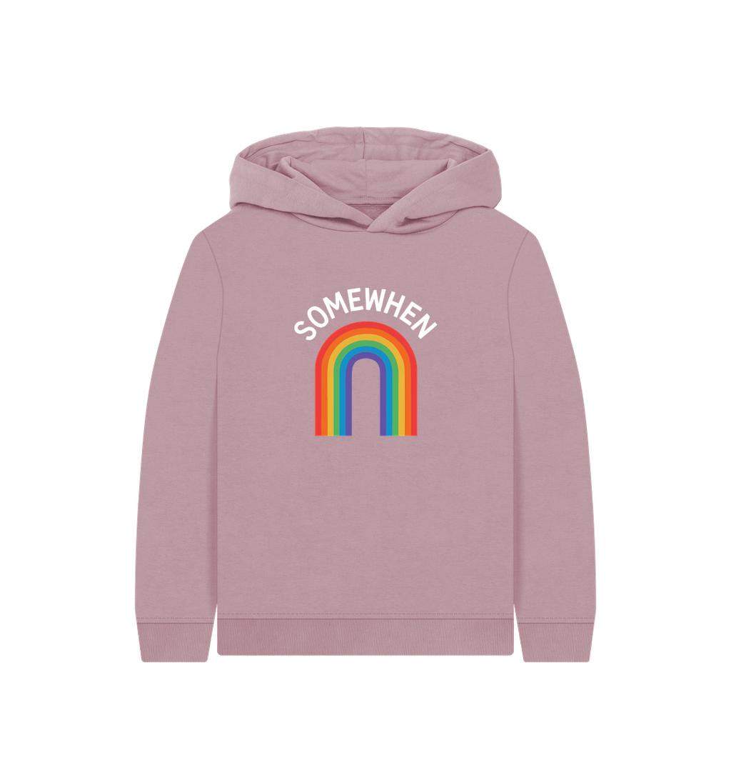 Mauve Printed Kids Hoodie