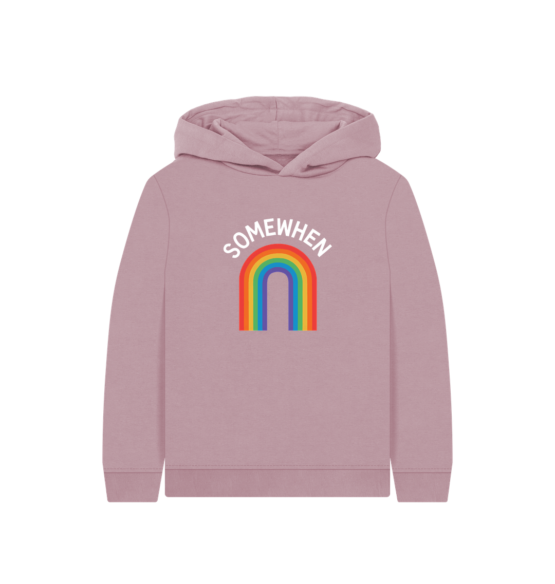 Mauve Printed Kids Hoodie