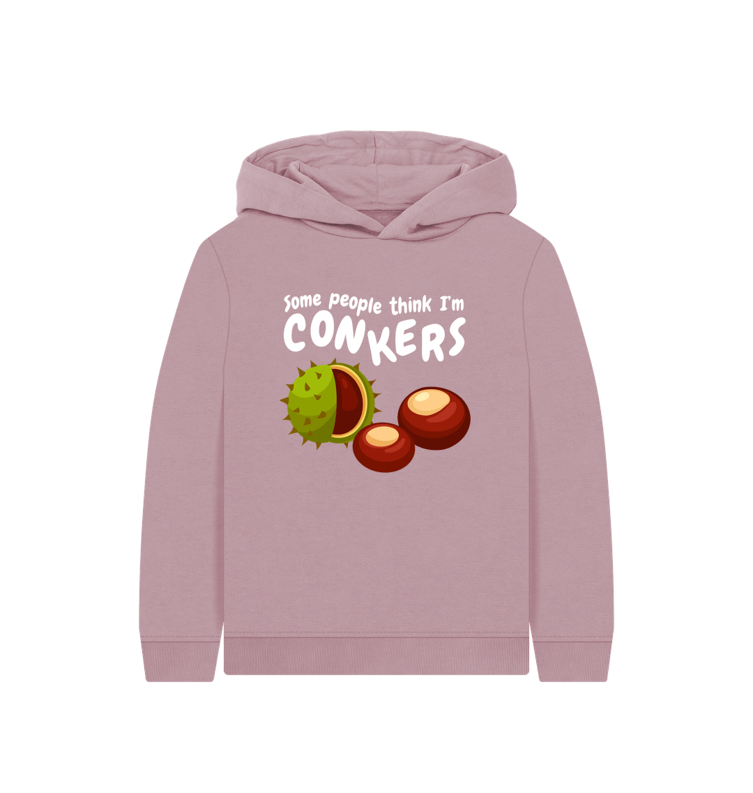 Mauve Printed Kids Hoodie Front