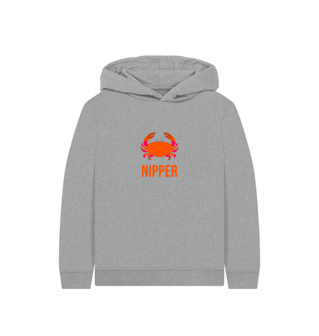 Athletic Grey Printed Kids Hoodie
