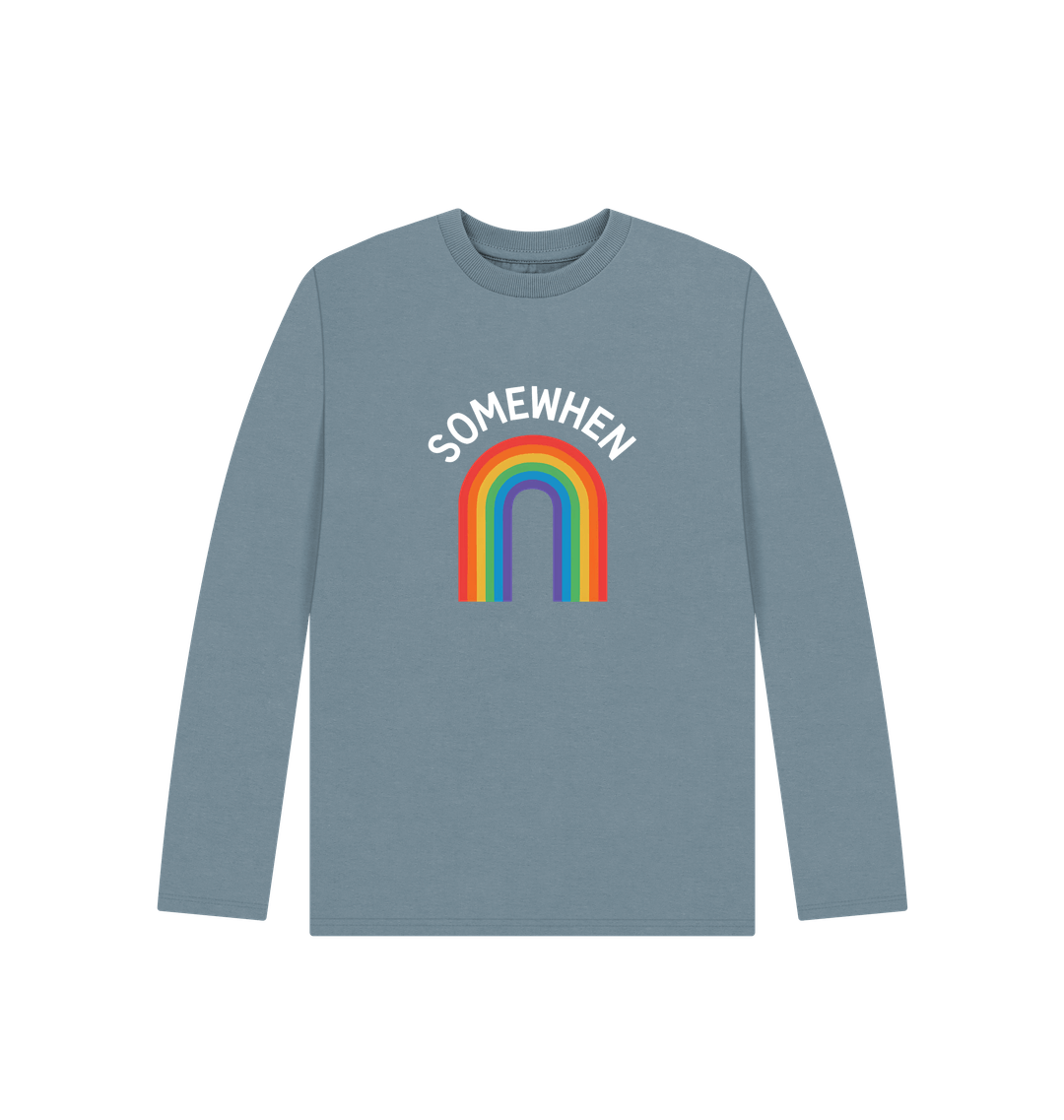 Stone Blue Printed Kids T-Shirt