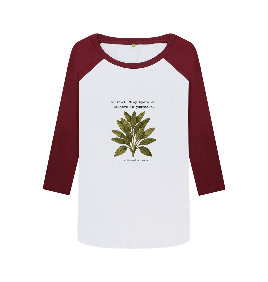 Red Wine-White Printed Baseball T-shirt