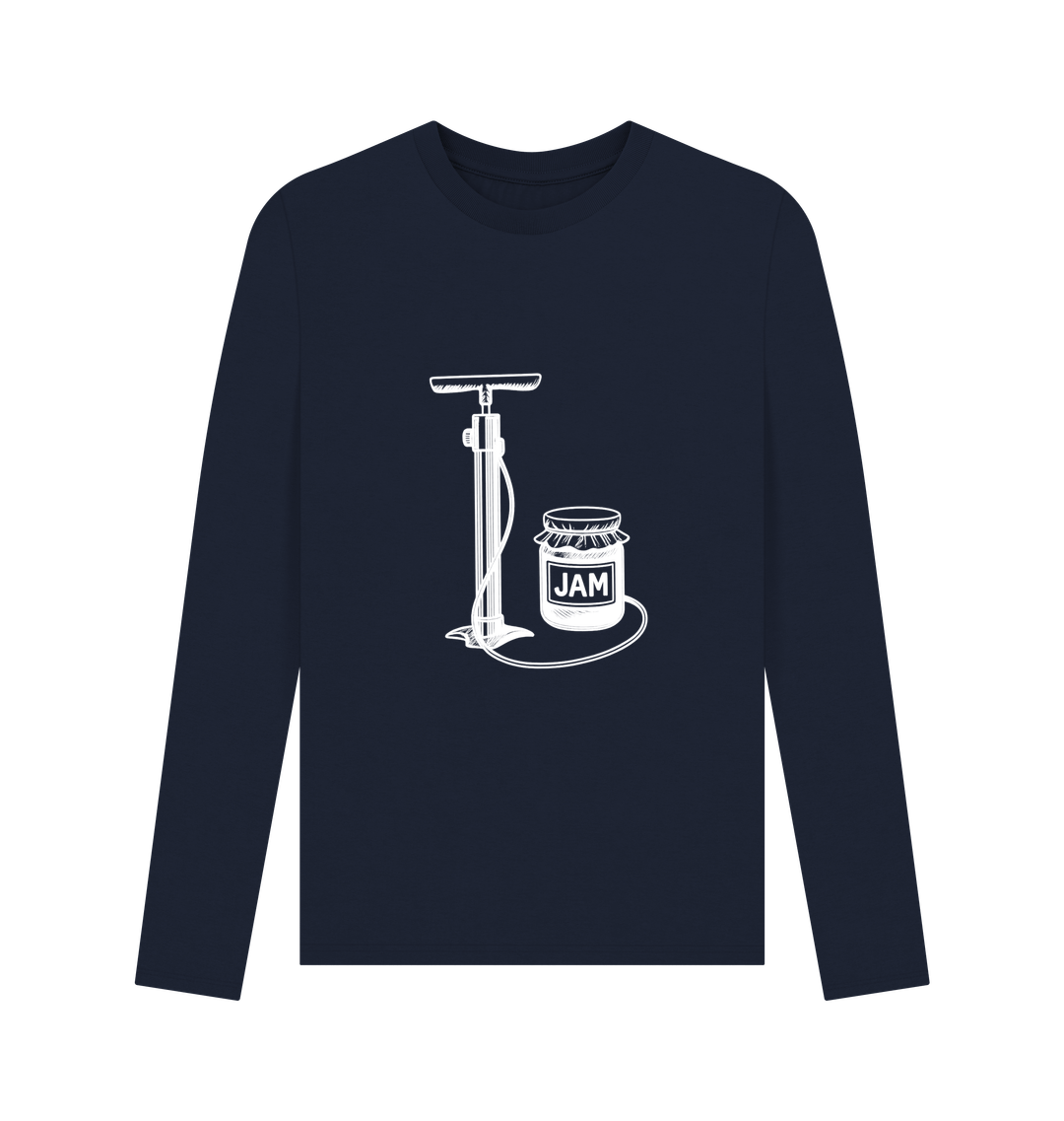 Navy Blue Printed Long Sleeve T Shirt
