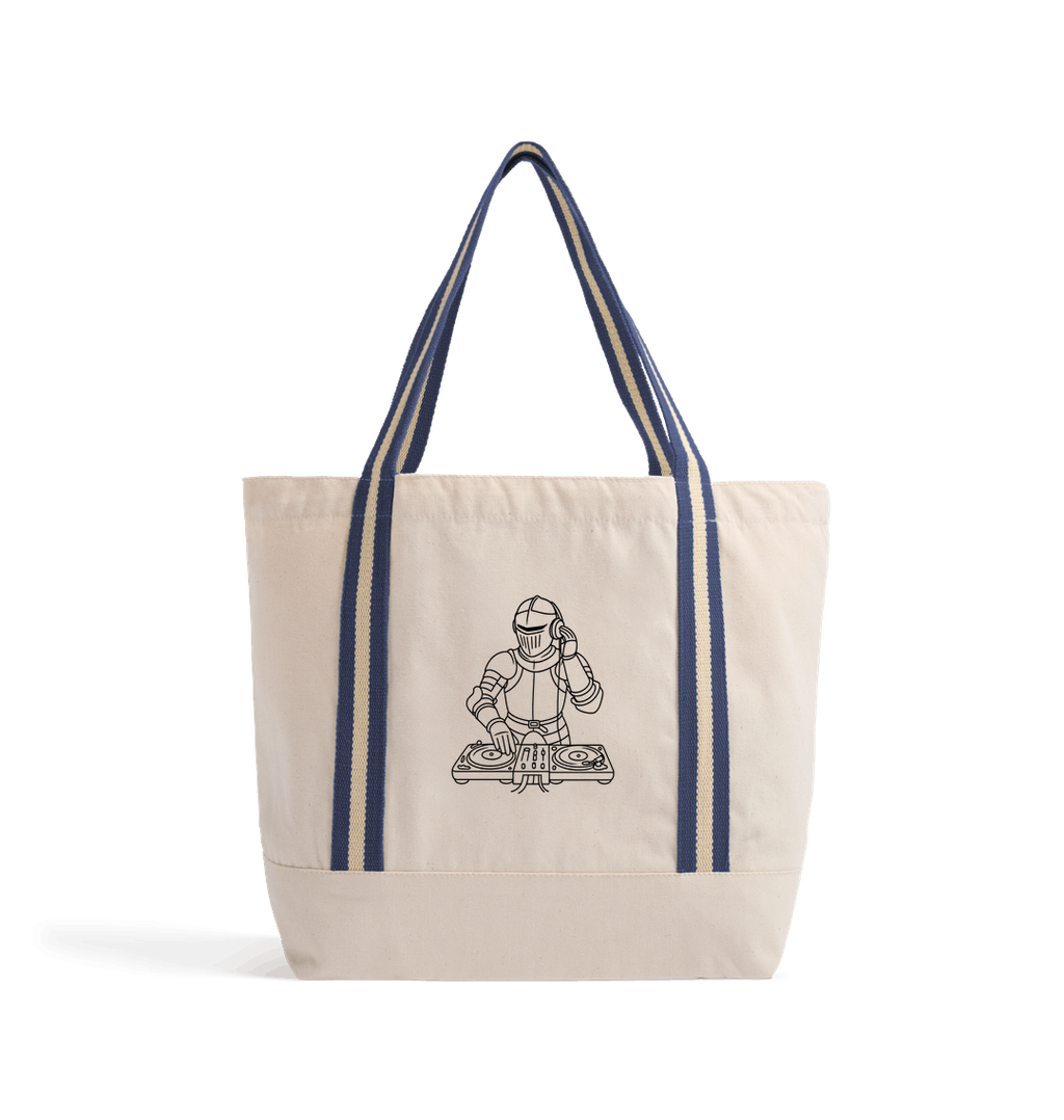 Natural/French Navy Heat Transfer Bag