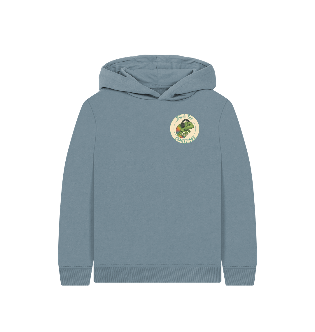 Stone Blue Printed Kids Hoodie