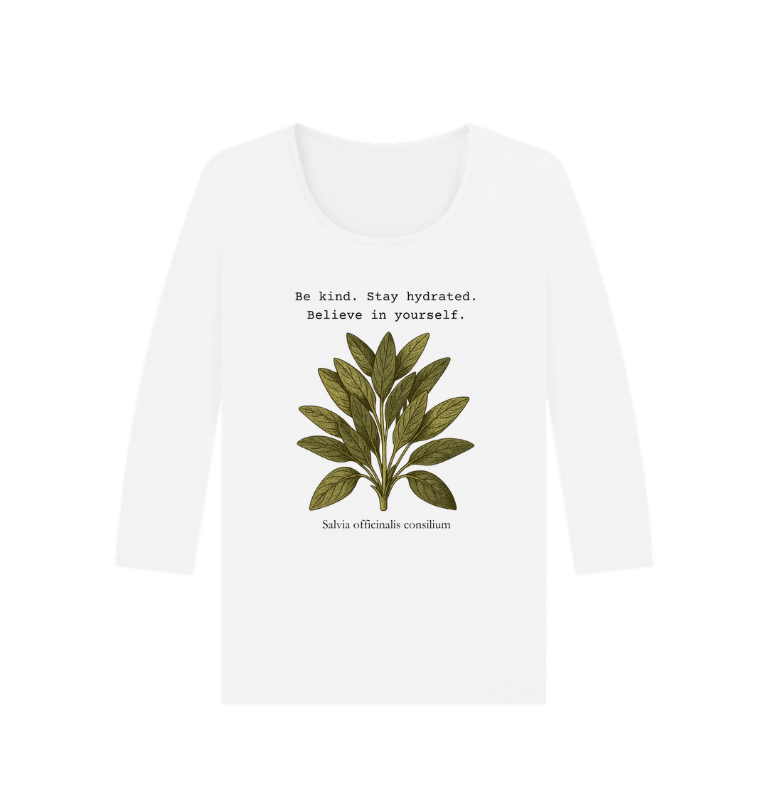 White Printed Long Sleeve T Shirt