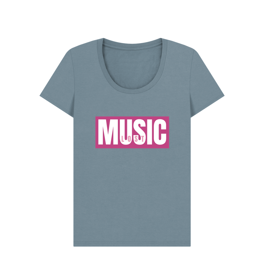 Stone Blue Printed T-shirt