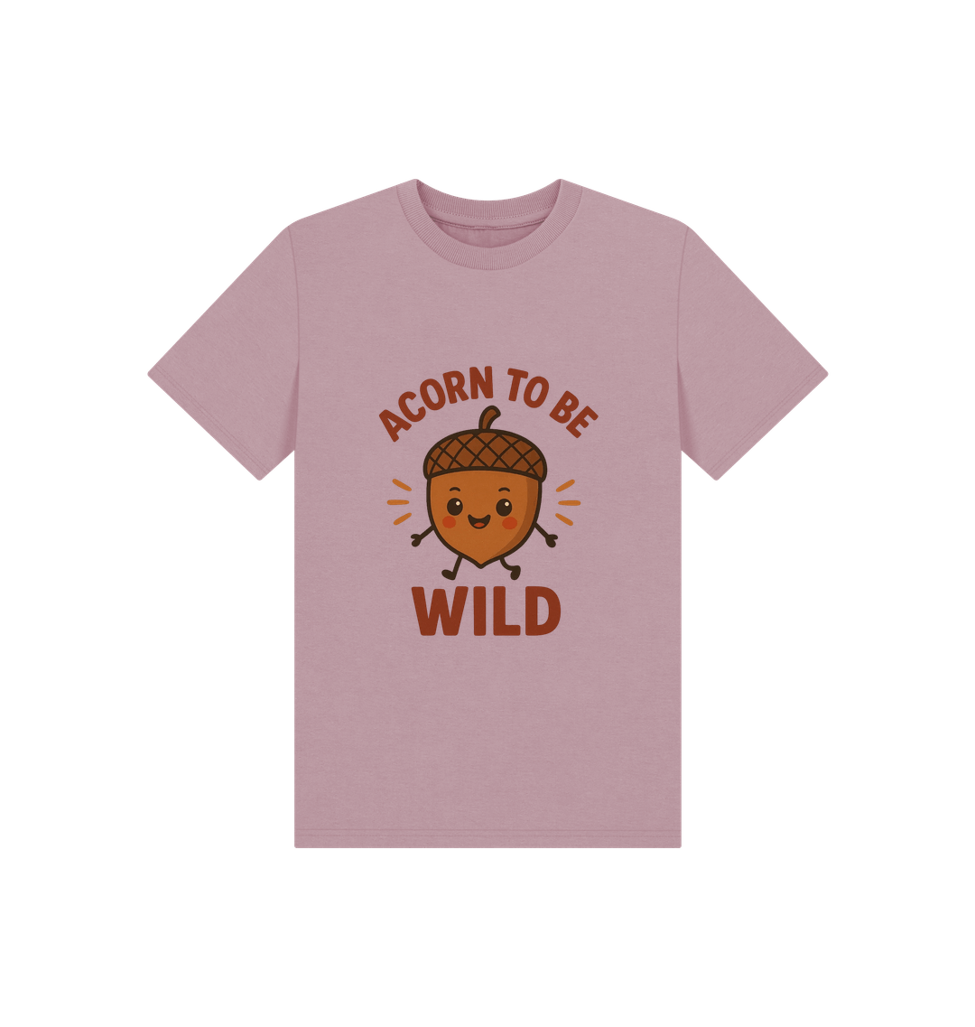 Mauve Printed Kids T-Shirt Front